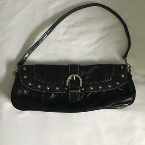 Black shoulder purse with cute silver accents
